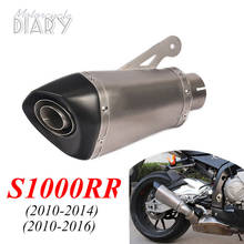 For BMW S1000 RR S1000R S1000RR 51mm 60mm Laser Motorcycle Exhaust Pipe Modified Muffler Racing Escape Moto Removable DB Killer 2024 - buy cheap