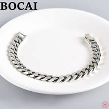 BOCAI S925 Sterling Silver Bracelet For Men And Women Fashion Simple Retro Thai Silver Hand Chain Pure Argentum Bangle 2024 - buy cheap