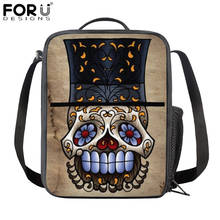 FORUDESIGNS-Bolsa de almuerzo con aislamiento térmico para mujeres, hombres, niños y niñas, fiambrera con aislamiento de calavera 3D, Picnic, Enfriador de comida, Bolsa de Almuerzo 2024 - compra barato