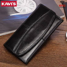 KAVIS 100% Genuine Leather Rfid Women Wallet Female Coin Purse Fashion Portomonee Clutch Money Bag Lady Handy Long Pocket Girls 2024 - buy cheap