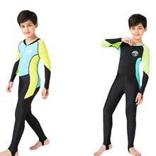Hisea Kids Boys Long Sleeves  Lycra Diving Suit Wetsuit Quick Drying One-piece UV Protection Swimwear 2024 - buy cheap