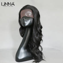 LINNA Natural Black Synthetic Lace  Wig For Women 18Inch Long Natural Wave Hair Wig High Temperature Fiber Cosplay Wigs 2024 - buy cheap