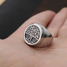 Vintage Viking Stainless Steel Yggdrasil Ring Mens Punk Ethnic Belief Tree Of Life Ring Fashion Biker Jewelry Wholesale 2024 - buy cheap