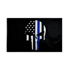 60X90/90X150CM First Responder Police Thin Blue Line Skull Bone Flag 2024 - buy cheap