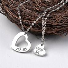 2Piece Heart Hand Stamped Big Sis Middle Sis Little Sis 2 Sister Necklace Family Jewelry Sisters Gift 2024 - buy cheap