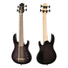 Мини 4 струнная Гавайская гитара электрический бас с черным цветом 2024 - купить недорого
