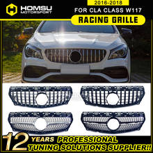 Para cla w117 gt grade dianteira grill para cla classe cla220 cla250 260 300 2016-2018 grade dianteira do carro amortecedor grille 2024 - compre barato