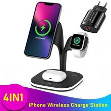 15W Magnetic Wireless Charger For Iphone 12 13 Pro Max Mini 4IN1 Fast Charging Station For Airpods Pro Apple Watch 7 6 5 4 3 2 1 2024 - buy cheap