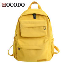 HOCODO Solid Color Backpack For Women 2021 Waterproof Nylon Multi Pocket Travel Backpacks Large Capacity School Bag For Teenage 2024 - buy cheap