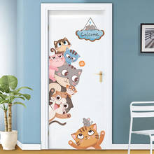 Cartoon Cats Wall Stickers Vinyl DIY Animals Mural Decals for Kids Rooms Baby Bedroom Children Nursery Door Home Decoration 2024 - buy cheap