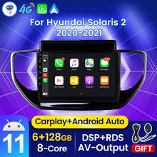 Radio con GPS para coche, reproductor Multimedia con Android 11, 4G, Lte, estéreo, Dvd, pelador, WIFI, BT5.0, para Hyundai Solaris 2 Accent Ii 2020 2021 2024 - compra barato