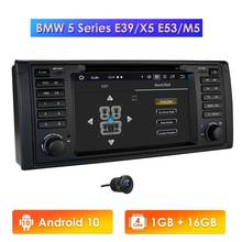 Sistema multimídia automotivo, reprodutor com android 10.0, 4 gb de ram, 64 gb de rom, 1 din, gps, dvd, navegação para bmw series 5, e39, x5, e53, m5, e38, bt, am, fm, rds, dvr, obd, wi-fi 2024 - compre barato