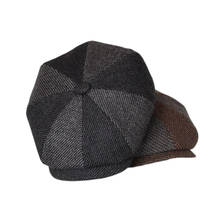 Retro Newsboy Caps Men Stitching Octagonal Hats Gray Green Painters Hats Autumn Winter Berets Women Men Flat Caps NZ298 2024 - buy cheap