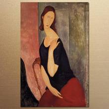 Retrato de lady amdeo modigliani, pintura a óleo on-line de alta qualidade, pintura de retrato feminina pintada à mão 2024 - compre barato
