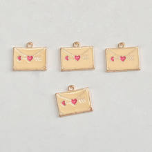 MRHUANG 10pcs/lot 14*15mm Heart Envelope Enamel Charms fit necklaces bracelet DIY Fashion Jewelry Accessories 2024 - buy cheap