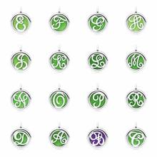 Alphabet Aromatherapy Necklace For Women Diffuser Pendant Jewelry 25mm Essential Oil Perfume Locket Free 5pcs Pads No Chain 2024 - buy cheap