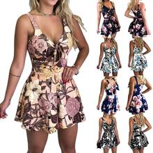 Women's Summer Print Jumpsuit Shorts Casual Loose Short Sleeve V-neck Beach Rompers Sleeveless Bodycon Sexy Party Playsuit 2024 - buy cheap