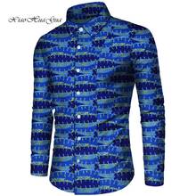 African Clothes Smart Causal Men Top Shirt Bazin Riche Africans Cotton Print Shirt Traditional Solid Fit Male Long Sleeve WYN506 2024 - buy cheap