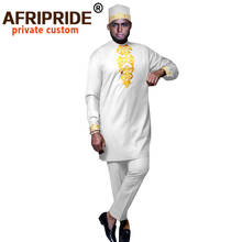 African Clothing Set for Men Embroidered Robes and Ankara Pants 2 Piece Suit Boubou Africain Homme Musulman Ensembles A2016046 2024 - buy cheap