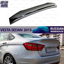 Spoiler on trunk lid for Lada Vesta 2015- Exterior parts Car products accessories Sword lip spoiler saber styling ABS plastic 2024 - buy cheap