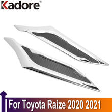 For toyota Raize 2020 2021 ABS Chrome Car Front Headlight Lamp Trim Head Light Lamp strip Sticker 2pcs For perodua ativa 2024 - buy cheap