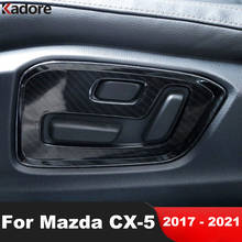 Для Mazda CX5 CX-5 KF 2020 2017 2018 2019 из углеродного волокна, панель регулировки интерьера автомобиля, рамка, Обложка, отделка, автомобильные аксессуары 2024 - купить недорого
