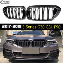 1 Pair Dual Slat Gloss Black Racing Grille For BMW 5 Series G30 G31 2017 2018 2019 Car Front Grille 2024 - buy cheap