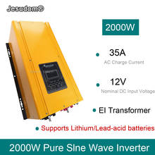 Conversor de onda senoidal pura, 2000w, pode ser montado na parede, dc 24v para ac220v230v240vac com carregador ac e ups 2024 - compre barato