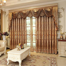 Luxo europeu e americano marrom bordado sala de estar alta sombreamento cortinas quarto cozinha clássico alta qualidade 2024 - compre barato
