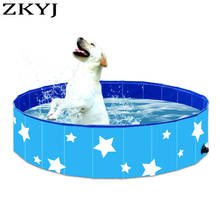 Piscina dobrável para animais de estimação, banho para pets, banheira, cães, gatos, envio direto 2024 - compre barato