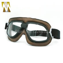 Nova chegada wwii óculos de proteção da motocicleta do vintage piloto moto retro jet capacete eyewear 5 lentes cor 2024 - compre barato