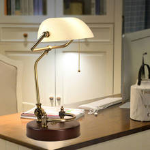 FANHHUI-Lámpara de banquero clásica Vintage E27, pantalla de cristal para dormitorio, estudio, lectura en casa, luces de escritorio, 90V-240V 2024 - compra barato