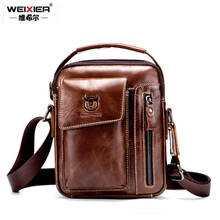 Novo couro genuíno dos homens crossbody bolsa de ombro saco do mensageiro do vintage para o homem ocasional bolsa designer sac um principal 2024 - compre barato