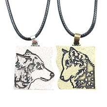Pingente de lobo para casal, joias para casais mais vendidos, colar com pingente de animal viking de lobo 2024 - compre barato
