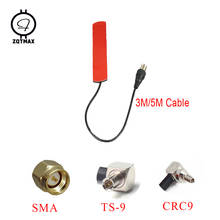 Zqtmax 2g 3g 4g antena lte remendo sma crc9 ts9 conector de dados lte amplificador de sinal celular, roteador, modem, com cabo de 3m ou 5m 2024 - compre barato