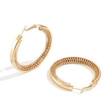 Big  Spring Hoop Earrings for Women jewelry Charming Ear Buckle Female  Trendy Gold Color bijoux Hyperbole Ear Accessories 2024 - buy cheap