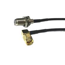 1pc New SMA Male Plug Right Angle To F Female Jack Connector RG174 Cable Adapter 20CM 8" Wholesale Fast Ship 2024 - buy cheap