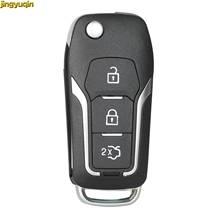 10 Uds jingyuqin Flip modificado coche remoto clave Shell para Ford Focus 2 3 Mondeo Fiesta clave de Control Fob de botón 3 2024 - compra barato