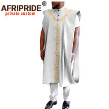 African Traditional Clothing for Men Dashiki Coats Short Sleeve Short Shirts and Ankara Pants 3 Piece Suit Agbada Robe A2016031 2024 - buy cheap