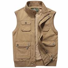 Waistcoat Vest Jacket Men Multi-pocket Classic Male Sleeveless Coat Outdoor  Photographer Fishing Jackets 5xl Vest Travel Clothes