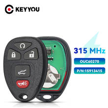 KEYYOU 3/4/5 кнопочный пульт дистанционного управления для Chevrolet Cobalt/Malibu/Buick/Pontiac/Saturn Aura Fob 315MHz KOBGT04A 2024 - купить недорого