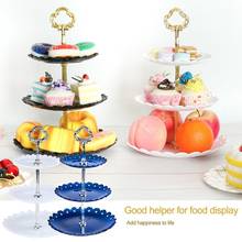 New 3 Tier Cake Stand Afternoon Fruit Dessert Plates Party Tableware Bakeware Plastic Tray Display Rack Cake Decorating Tools 2024 - buy cheap