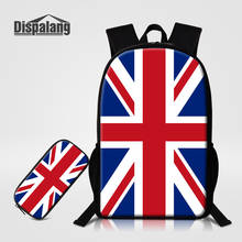 American Flag 2 PCS Backpack Pen Box Bags Set Custom Design Schoolbag Pencil Case 16 Inch Large Student Bookbag Children Bagpack 2024 - buy cheap