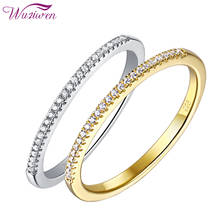 Wuziwen sólido 925 prata esterlina amarelo ouro cor anéis de casamento para mulheres promessa anel de dedo zircões jóias presentes br0931 2024 - compre barato