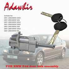Conjunto de cilindro de fechadura para porta, compatível com bmw e46 série 3, 2001-2006, com 2 chaves, 51217019975, 51217019976 2024 - compre barato