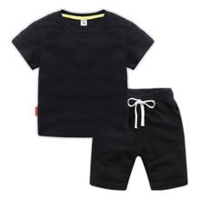 Baby Boys Girls Summer Clothes Fashion Cotton Set Solid Candy Color Sports Suit for A Boy T-Shirt + Shorts Children'S Clothing 2024 - buy cheap