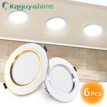 Kaguyahime-lámpara de techo LED empotrada, luz redonda de punto dorado, blanco cálido y frío, 18W, 15W, 9W, 5W, 3W, 220V, 240V 2024 - compra barato