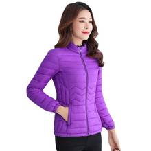 UHYTGF Thin Cotton Down Jacket Short Tops Winter Jacket Women Slim Loose size Female Parkas Coat Wave pattern Padded Jackets 182 2024 - buy cheap