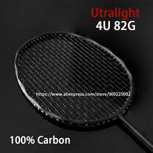 Raquetes de badminton de fibra de carbono 4u tipo ofensivo profissional raquetes com sacos cordas 22-30lbs velocidade esportes 2024 - compre barato