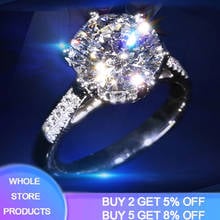 Lose Money Promotion Tibetan Silver S925 3ct Zirconia Diamond Anti-allergy Ladies Wedding Rings Fashion Jewelry Gift J039 2024 - buy cheap